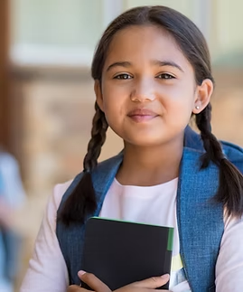 Educational Evaluation young girl with backpack