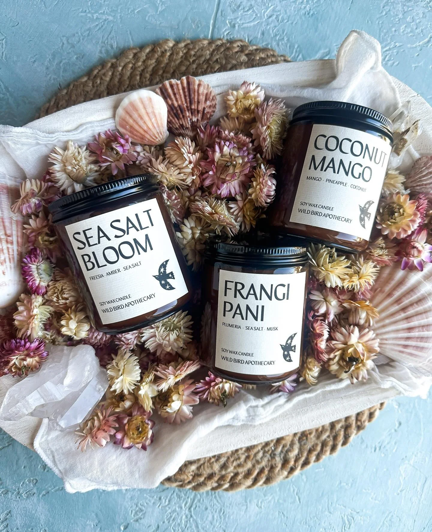 Beautiful new soy candles for Spring. Three scents that feel fresh and lush, and welcome the warmer days ahead. Find these online and at @make_local_habit &amp; @ecojoyous!