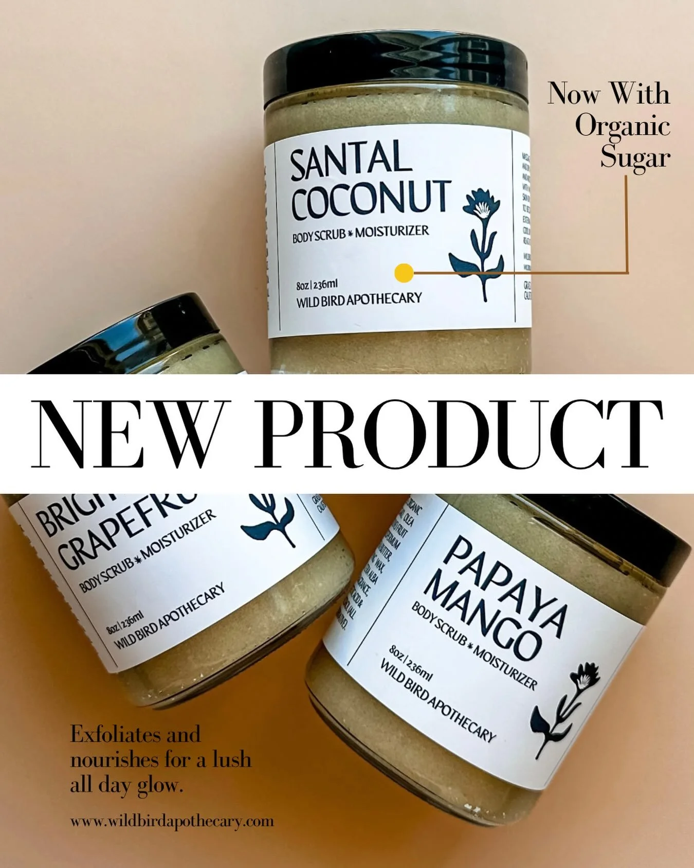 New product drop!

If you have never tried our sugar scrub, you might be missing out on one of our best botanical products. 

Our customers have said it is the best they have ever used, and asked us to teach them our recipe! 

This scrub is made with