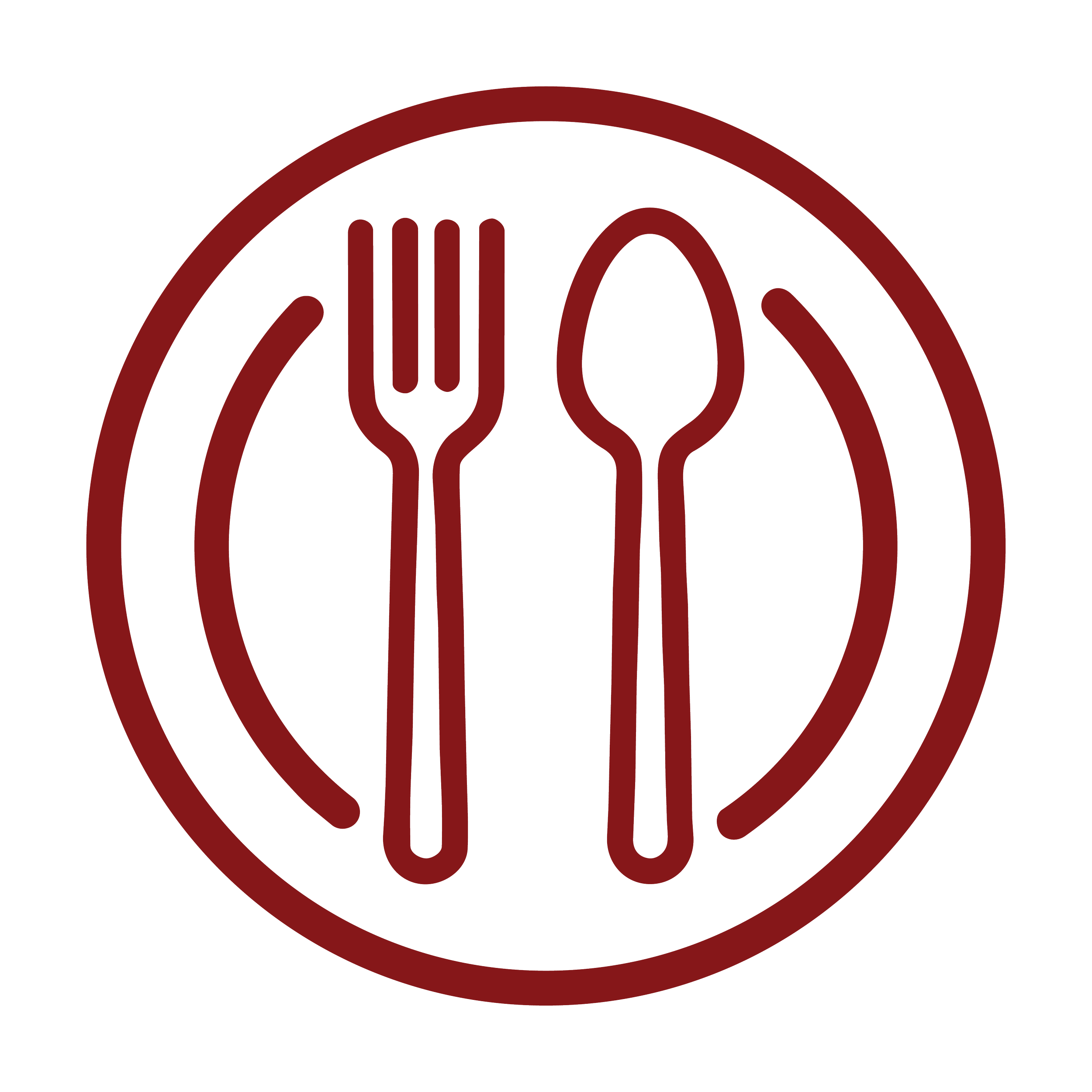 A red medical symbol with a circle and a staff with two snakes wrapped around it, indicating healthcare or medicine.