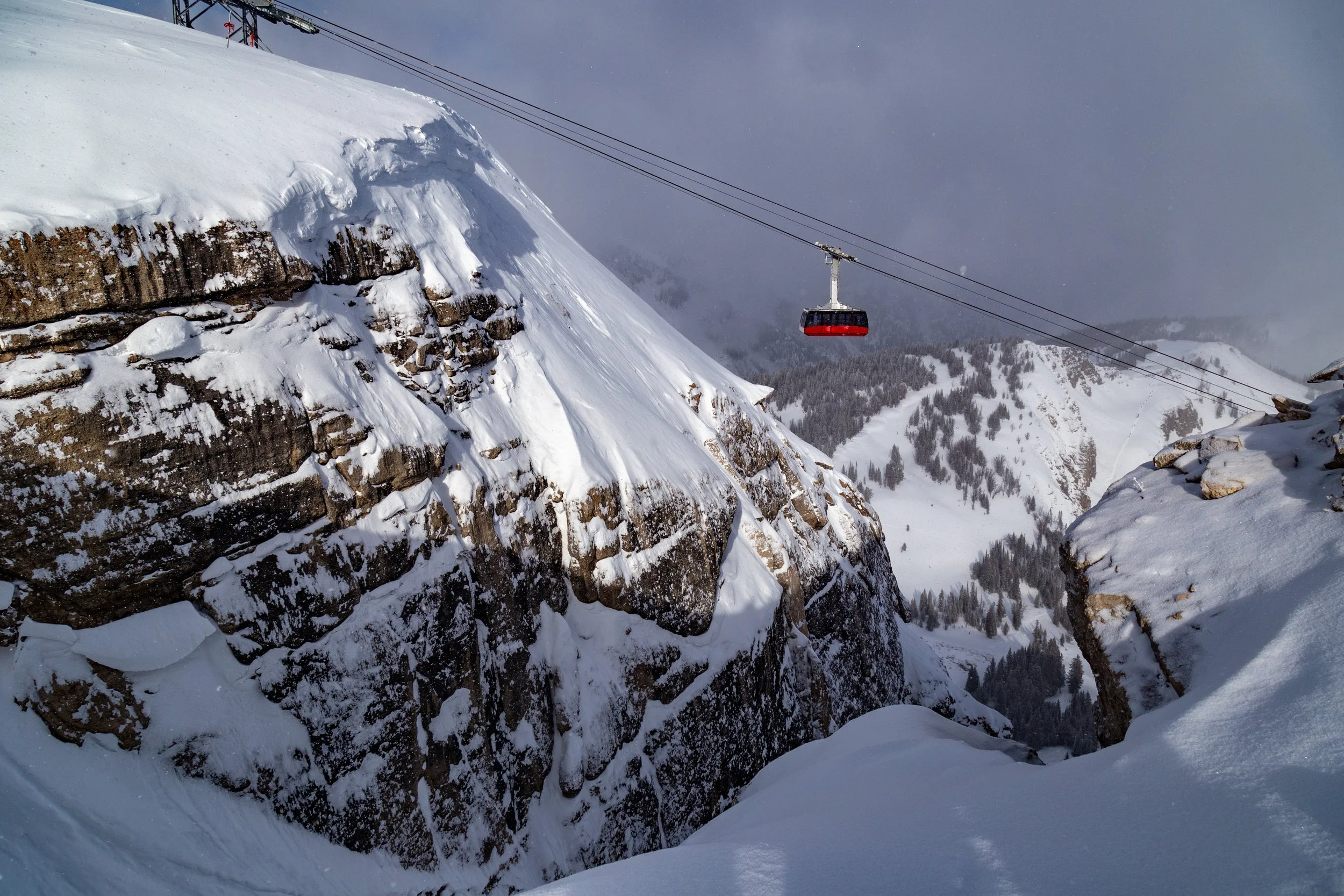 The iconic red tram at Jackson Hole ski resort