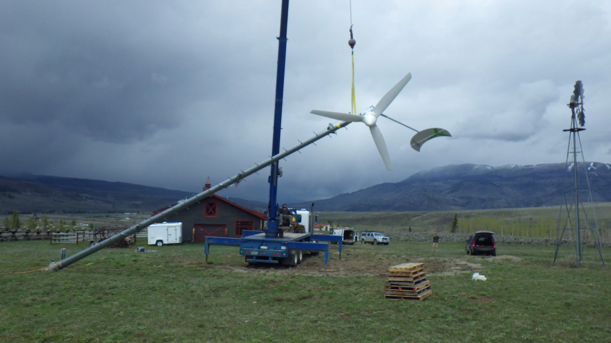 1kW Wind Turbine During Install