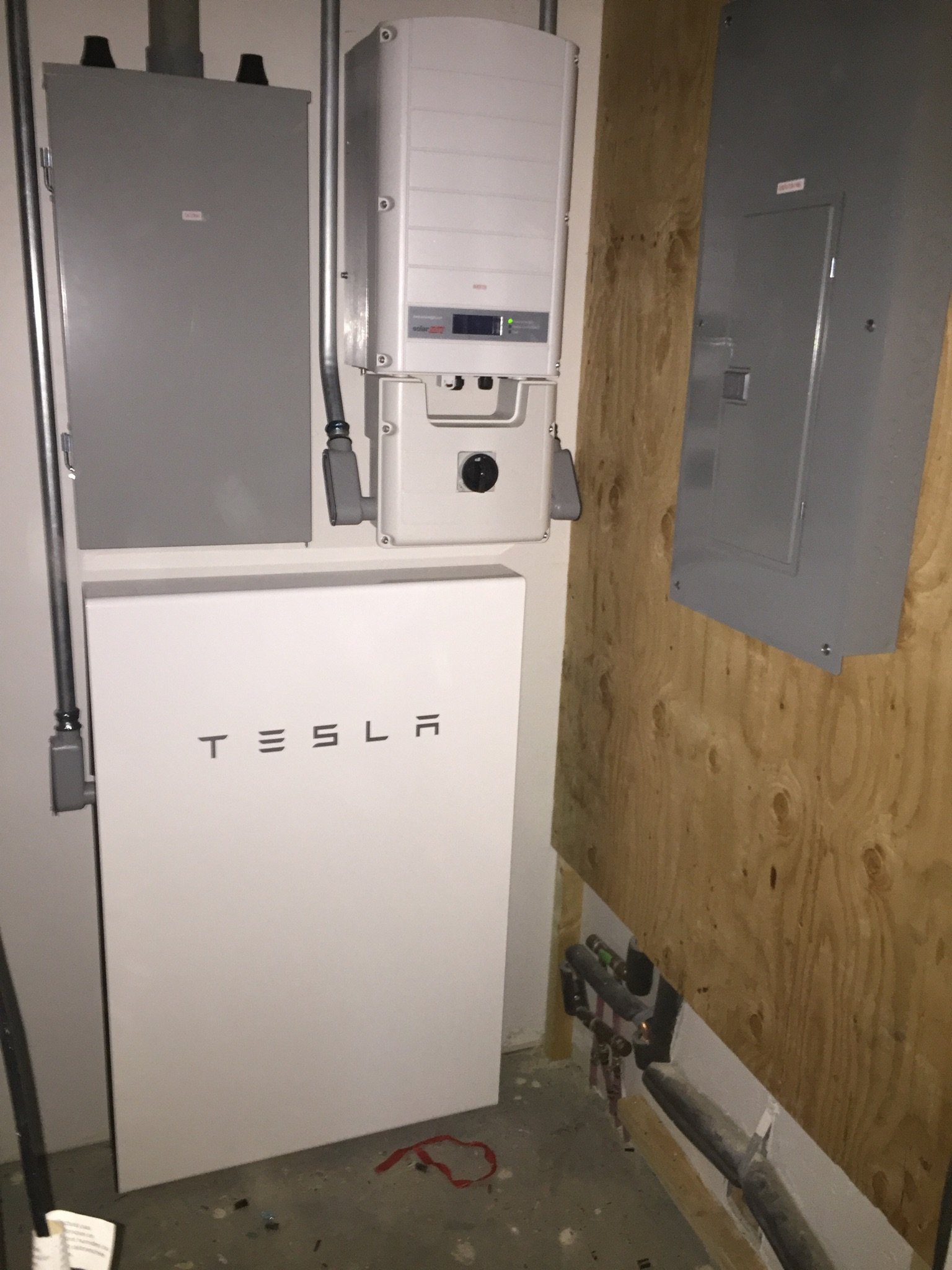 Example of a Telsa Powerwall Installed off-grid