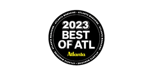 2023 Best of Atlanta awards logo with black background and yellow text