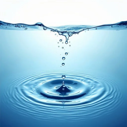 Close-up of water with a droplet creating ripples and bubbles, water priestess.