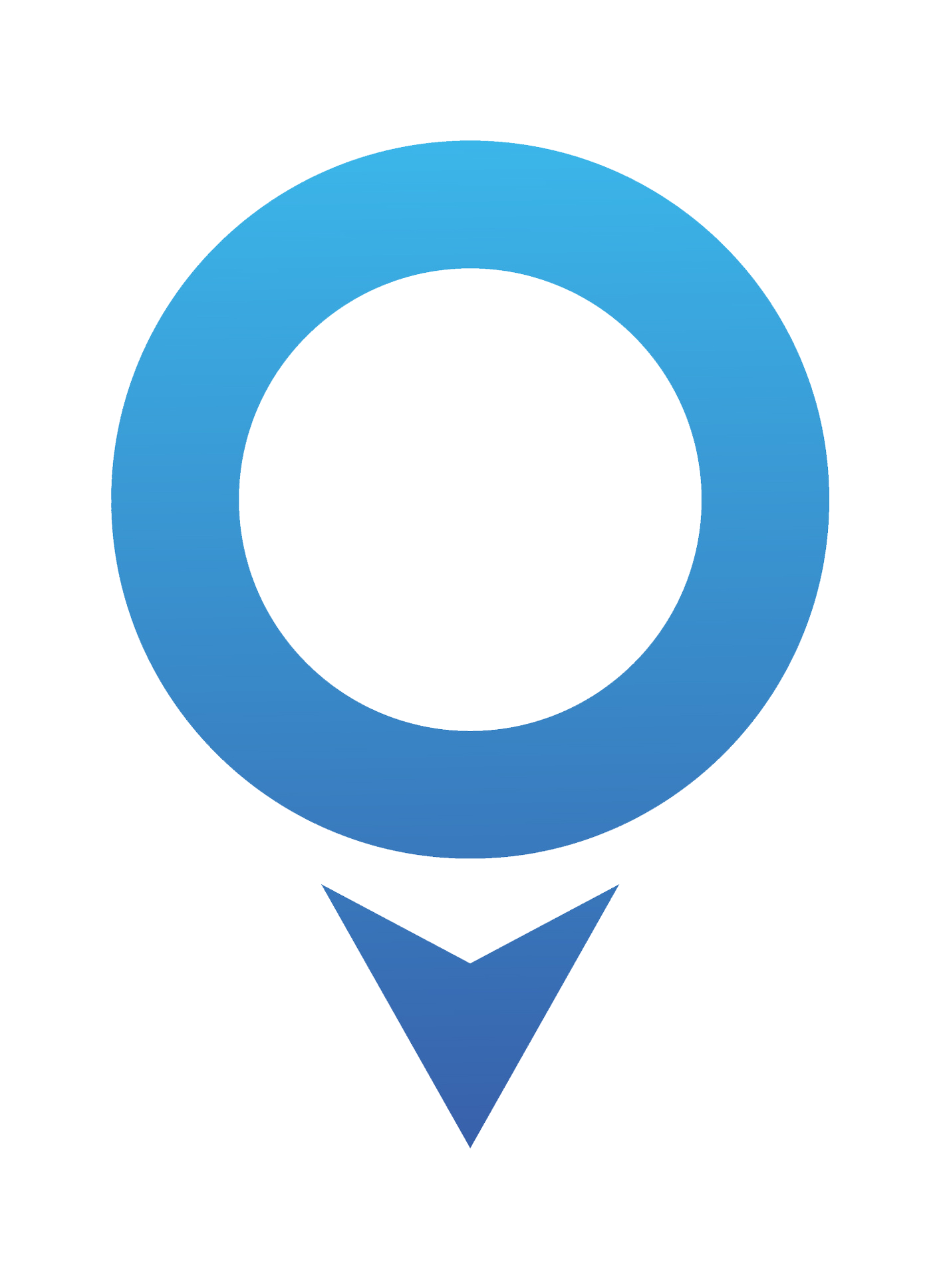Blue 3D male gender symbol with downward arrow.