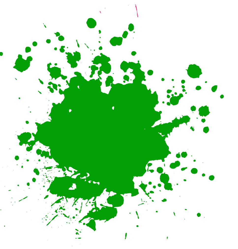 Green paint splatter on a black background.