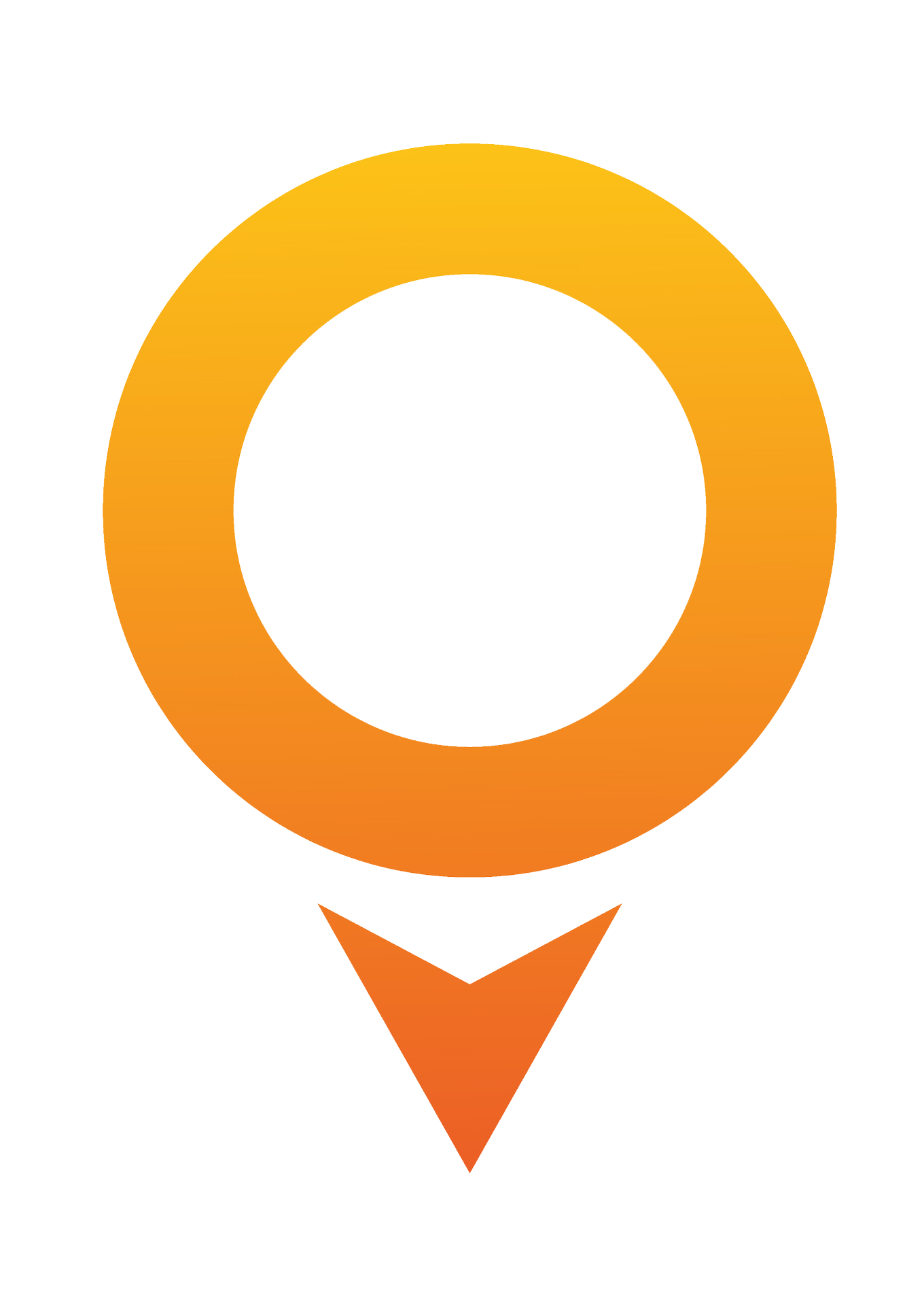 Orange female gender symbol with downward-pointing arrow