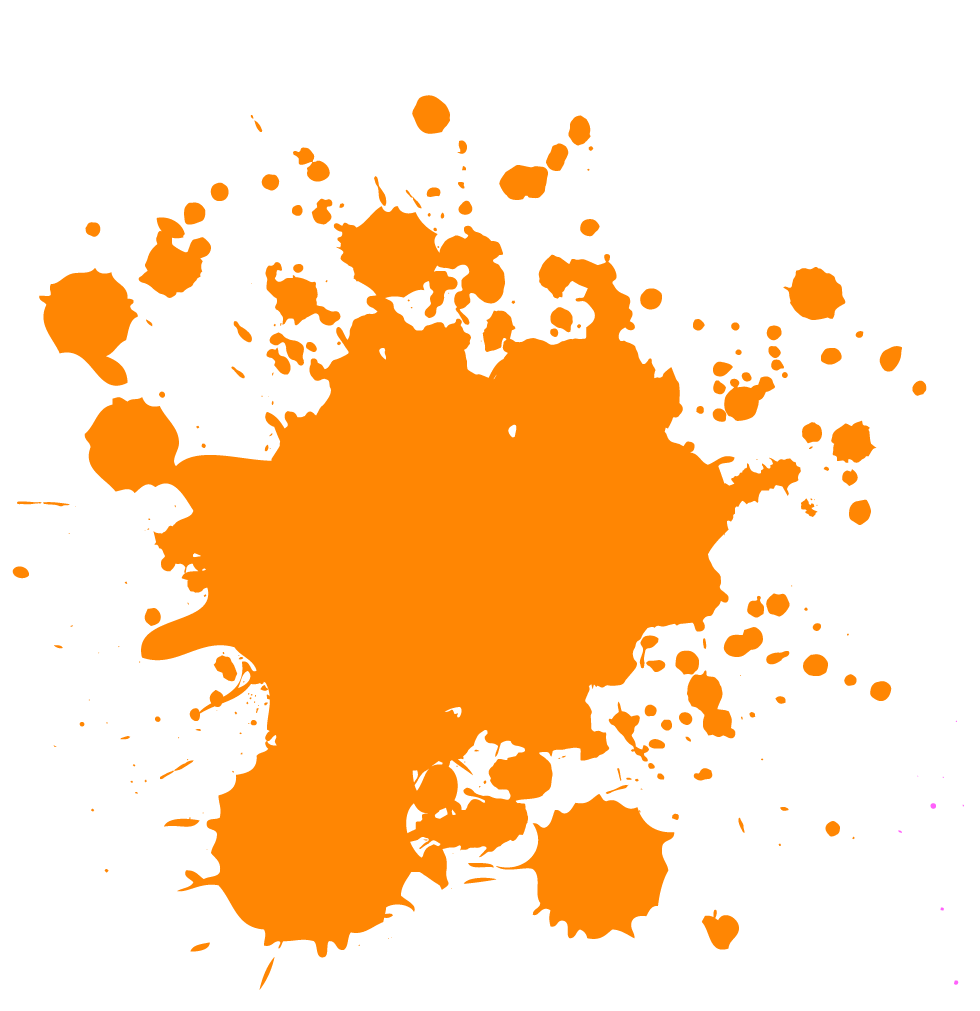 Orange ink splatter on black background