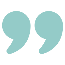 Light blue quotation marks