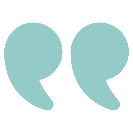 Light blue quotation marks