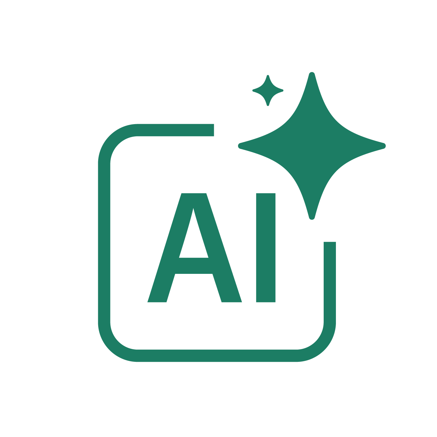 Text that reads 'FAI' inside a green outlined rectangle with a green star-like sparkle above