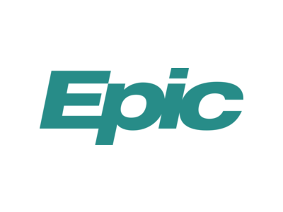 Epic logo in teal text with a black background.