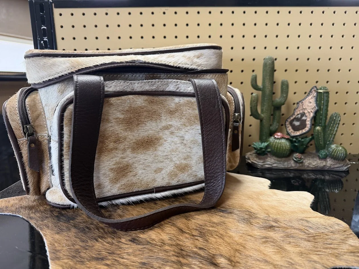 Rodeo-Ready Cowhide Lunch Bag