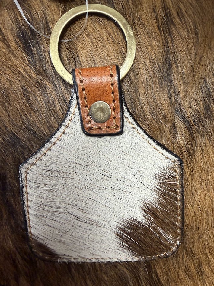 Cowhide Keychains w/ designs