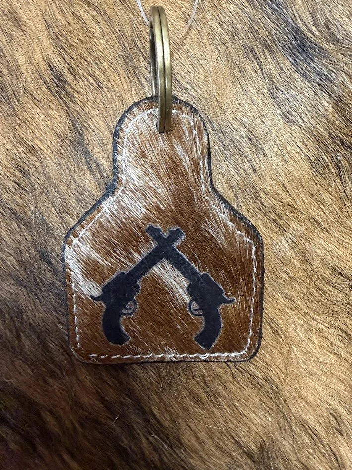 Cowhide Keychains w/ designs