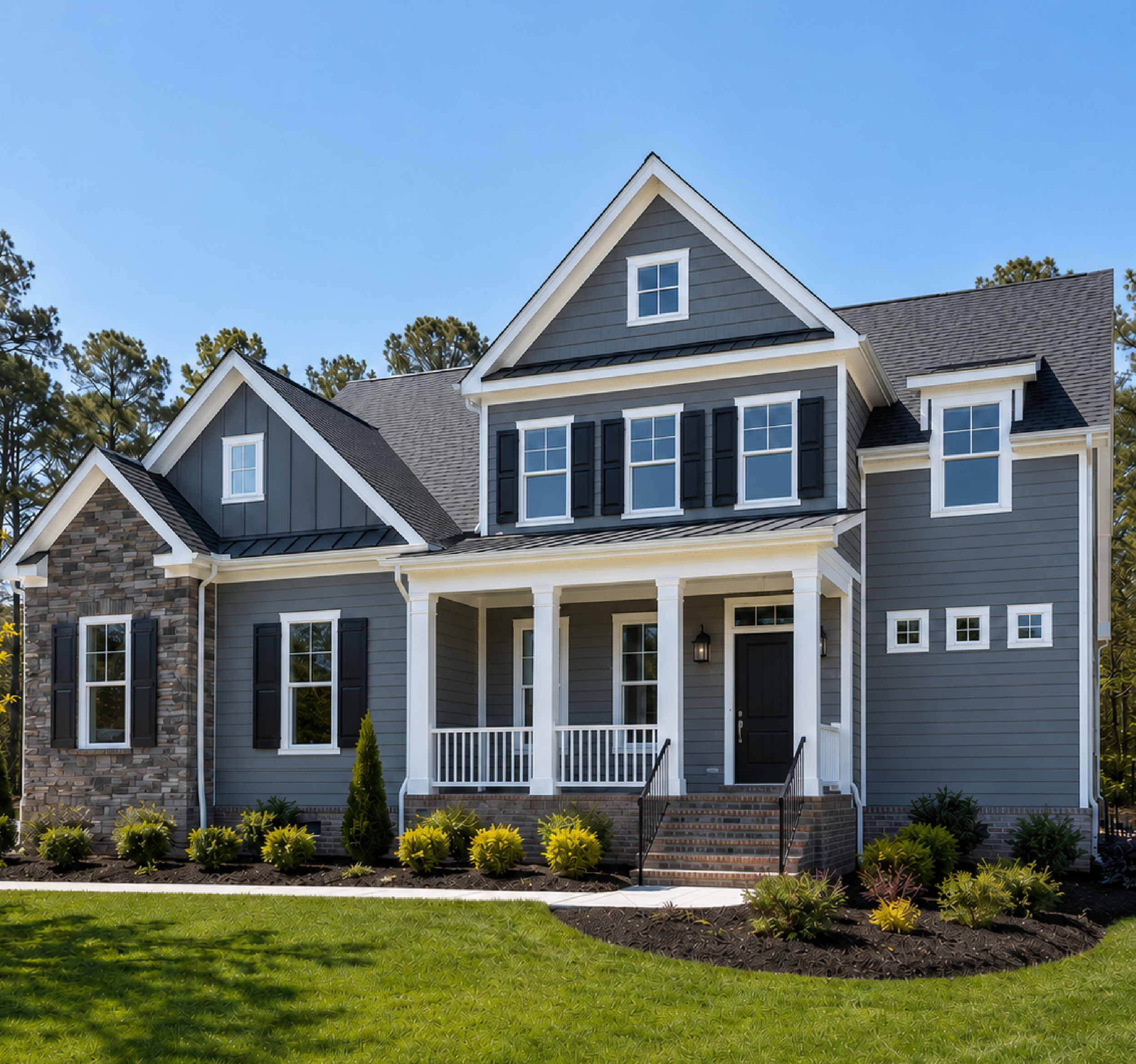 new england style craftsman home using ICF construction by Resilient Design Build