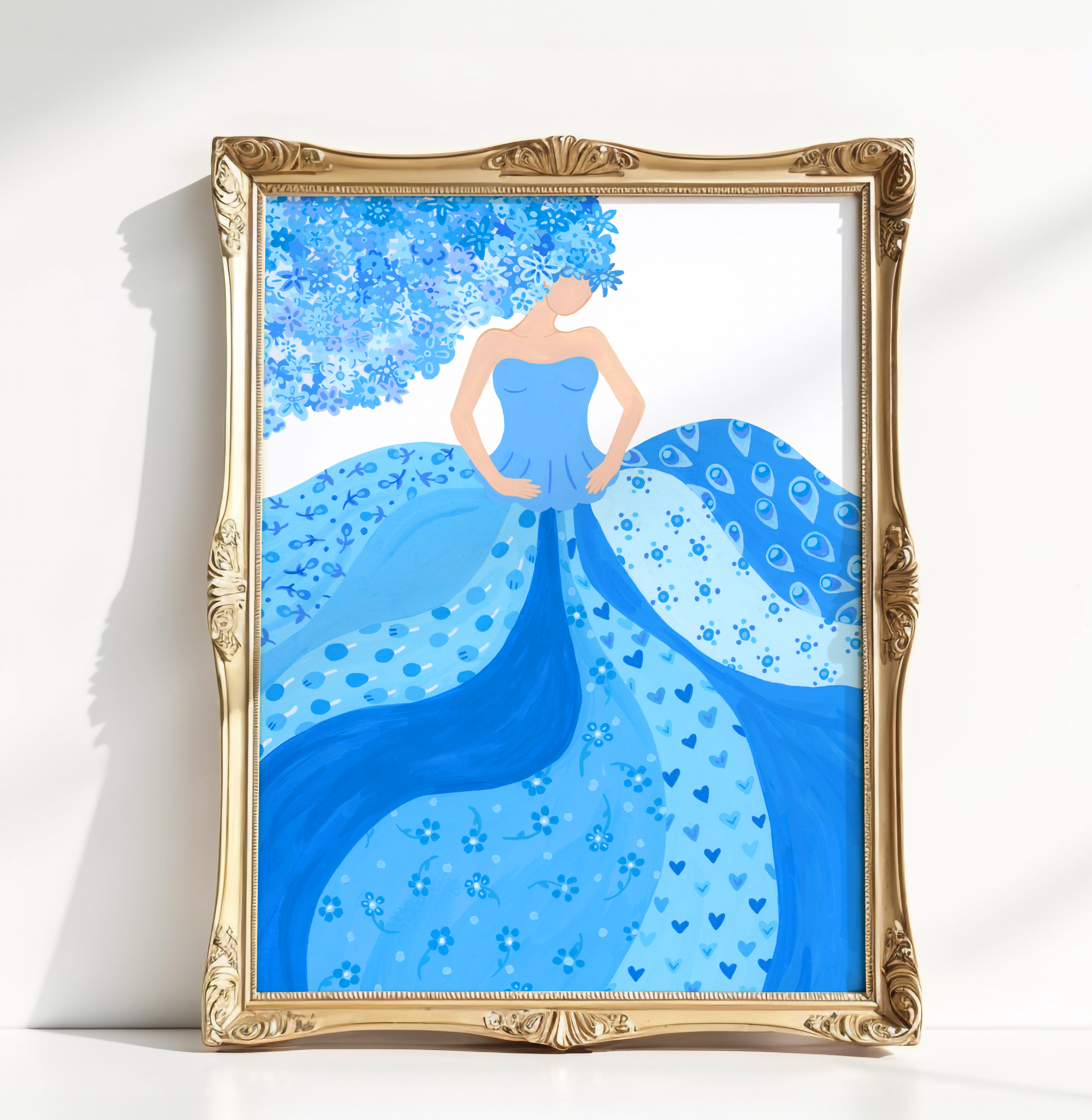 Whimsical Blue Dress Art Print