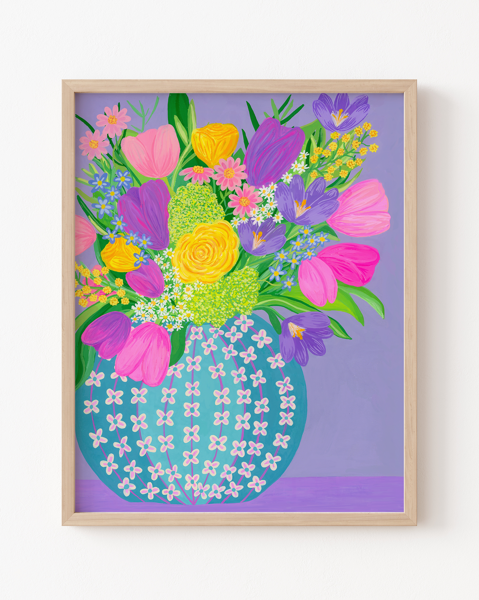 Art print of a spring bouquet in a vase