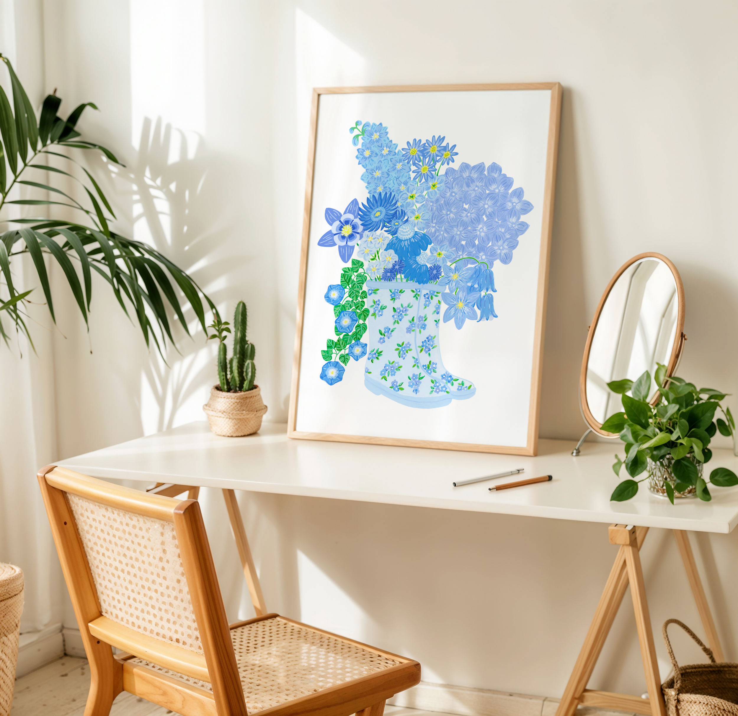 Rain Boots Bouquet Art Print