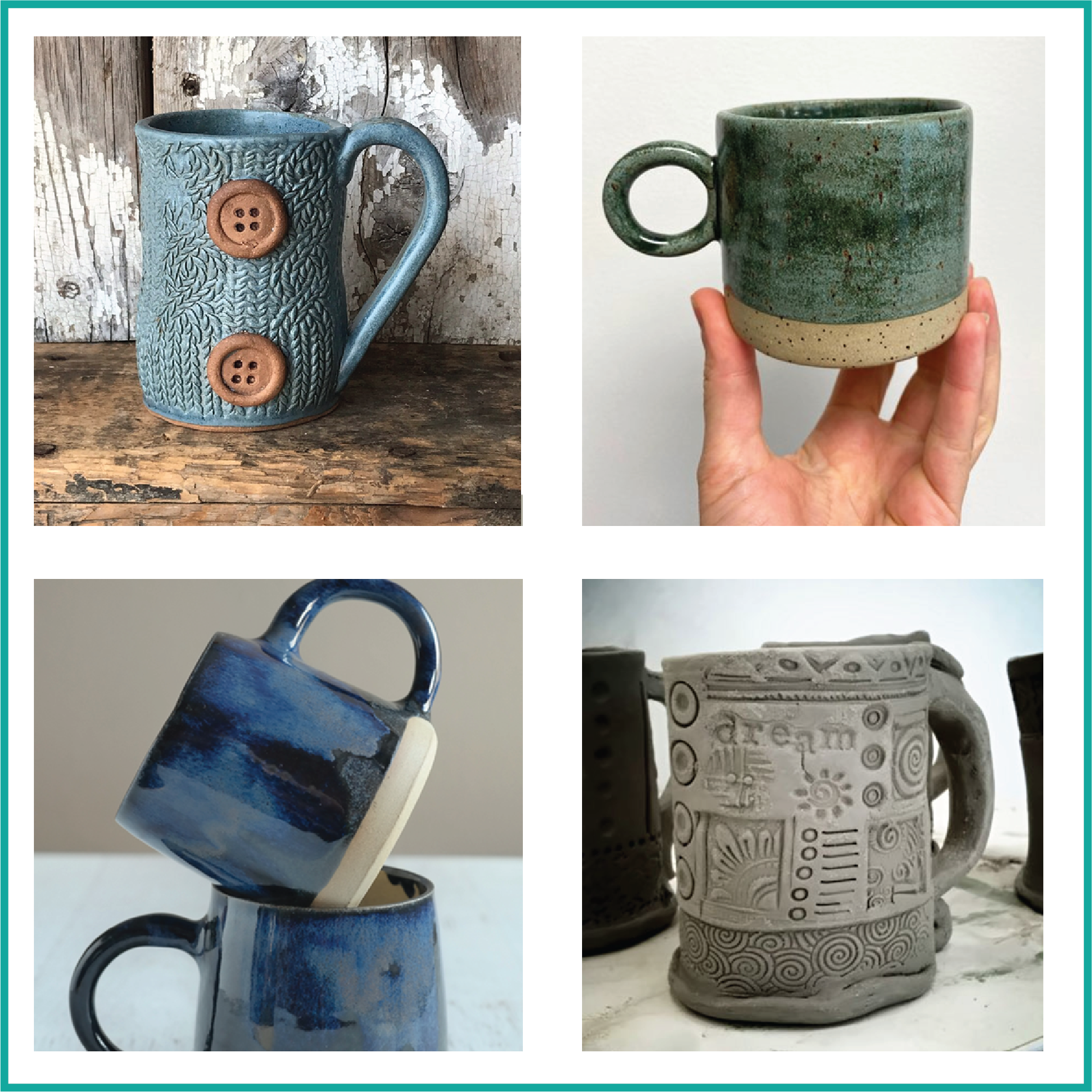 7 JUNE SUN Pottery Mugs