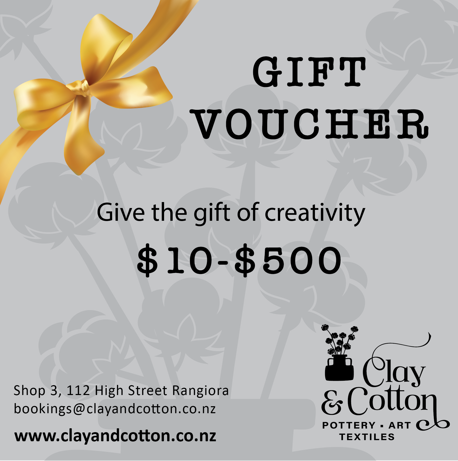 Clay and Cotton Gift Voucher
