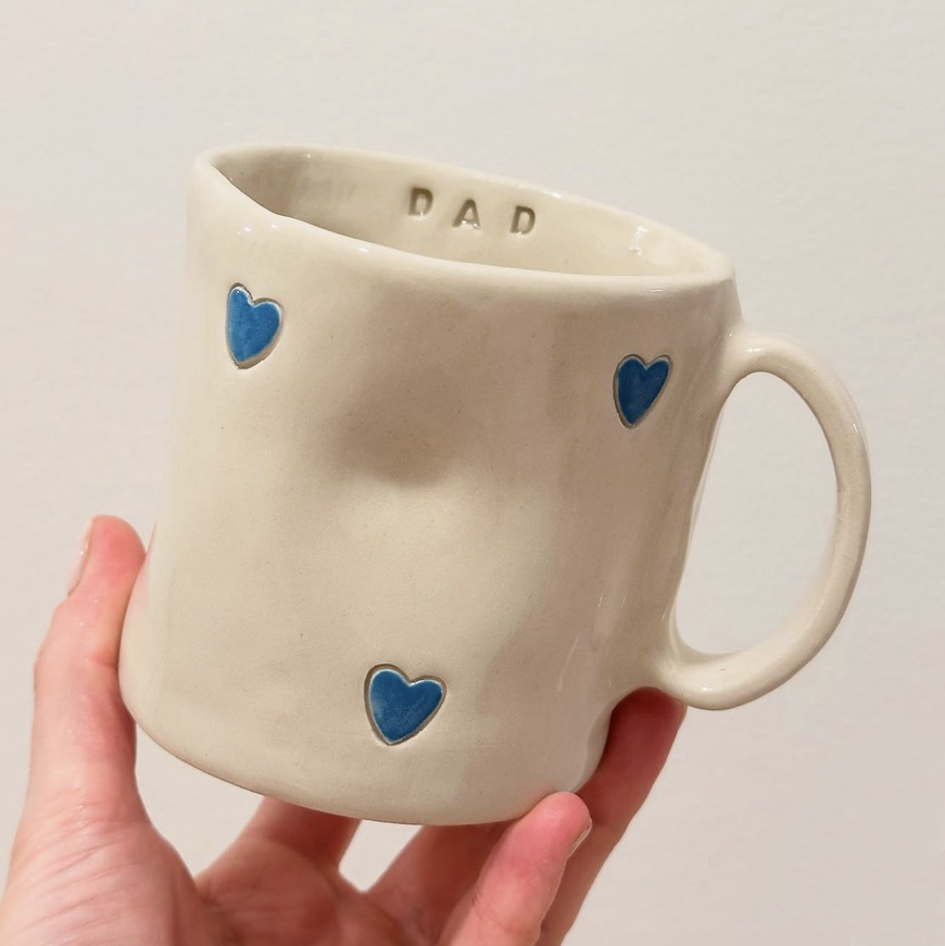 book in at Clay and Cotton to make a mug with dad for fathers day