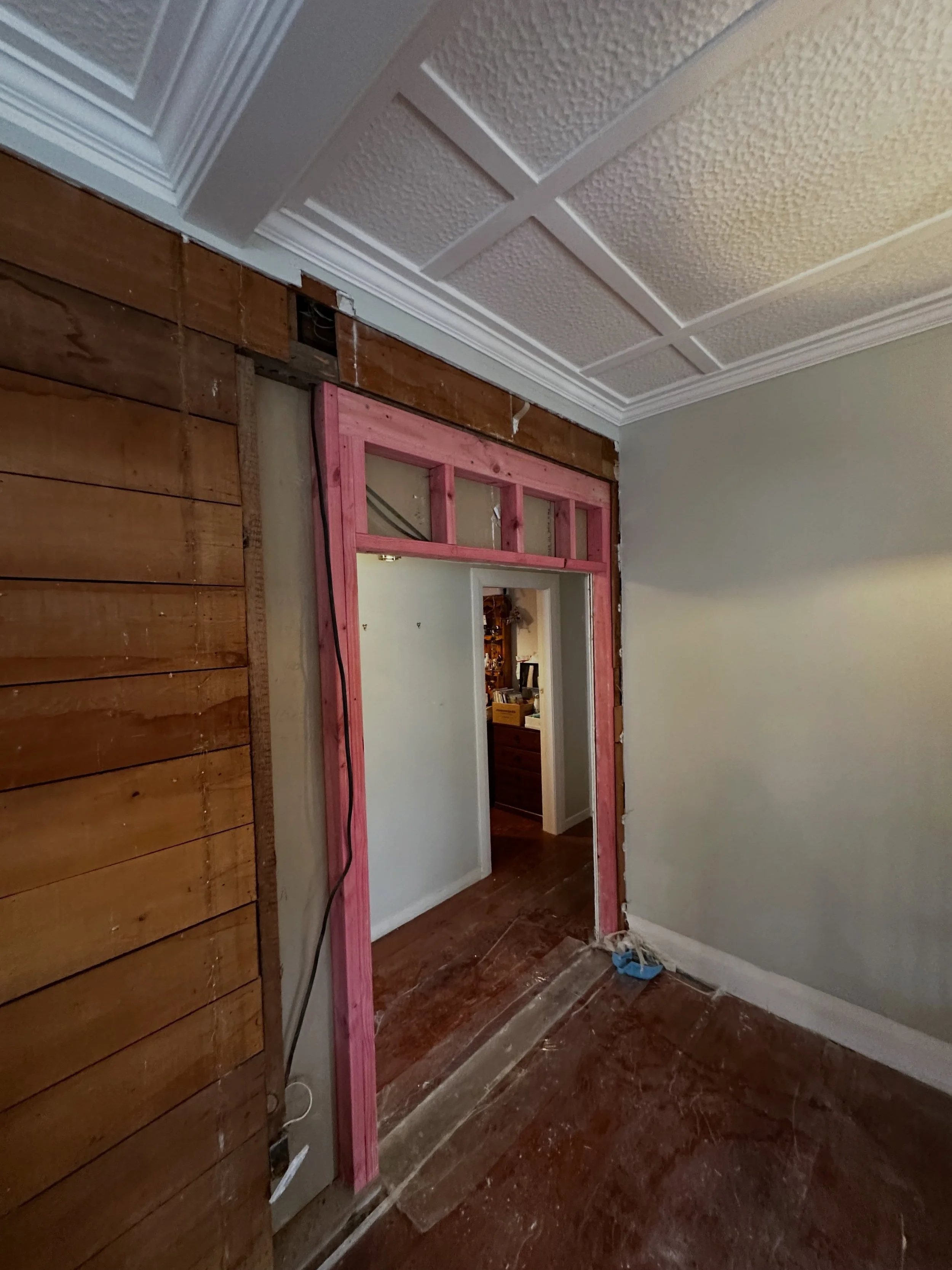 Starting our next home renovation project bathroom remodel and full layout change.

First job: opening up this structural wall for new French doors. Quick, proper, and built to last.