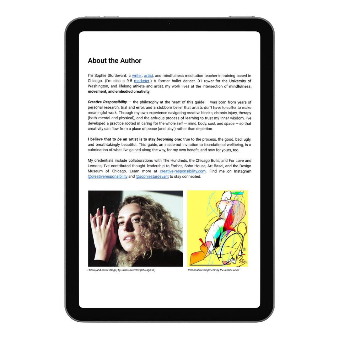 Artistic Wellbeing Guide — About Mockup