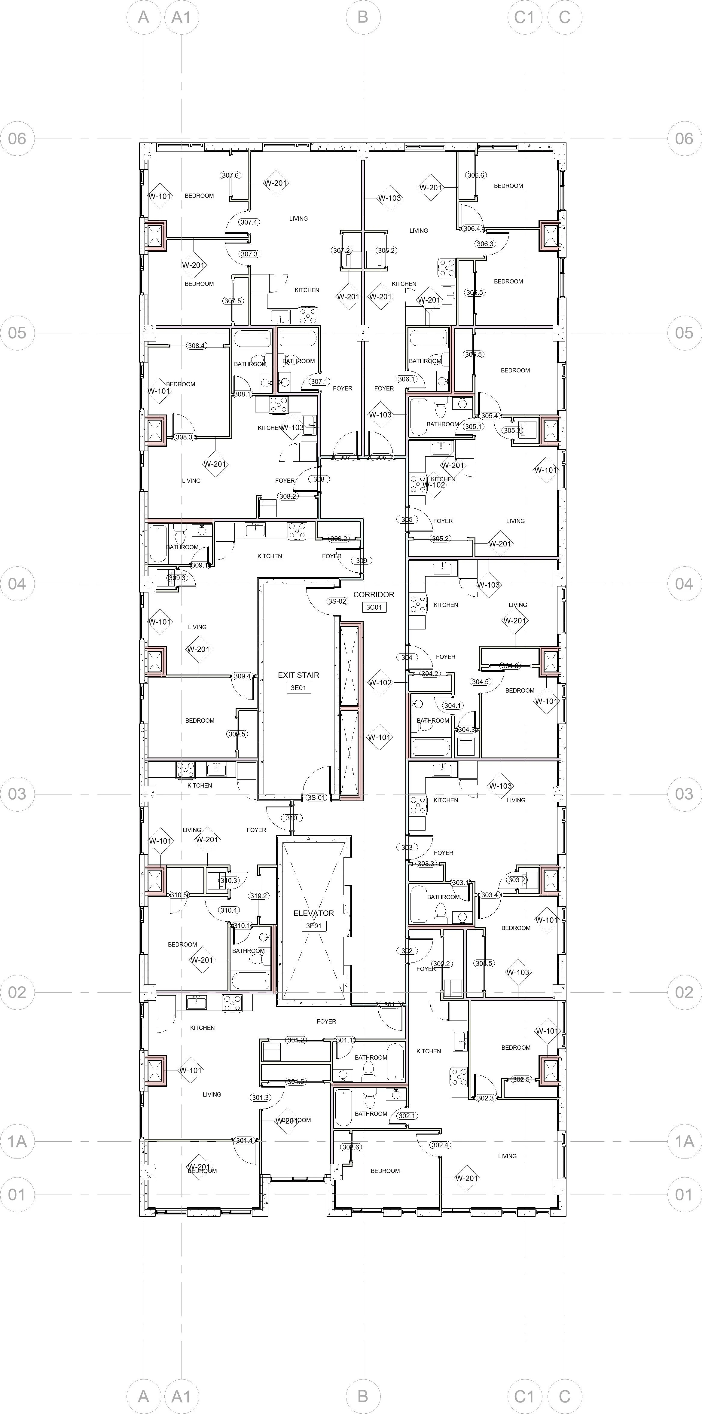 Typical interior finish plan