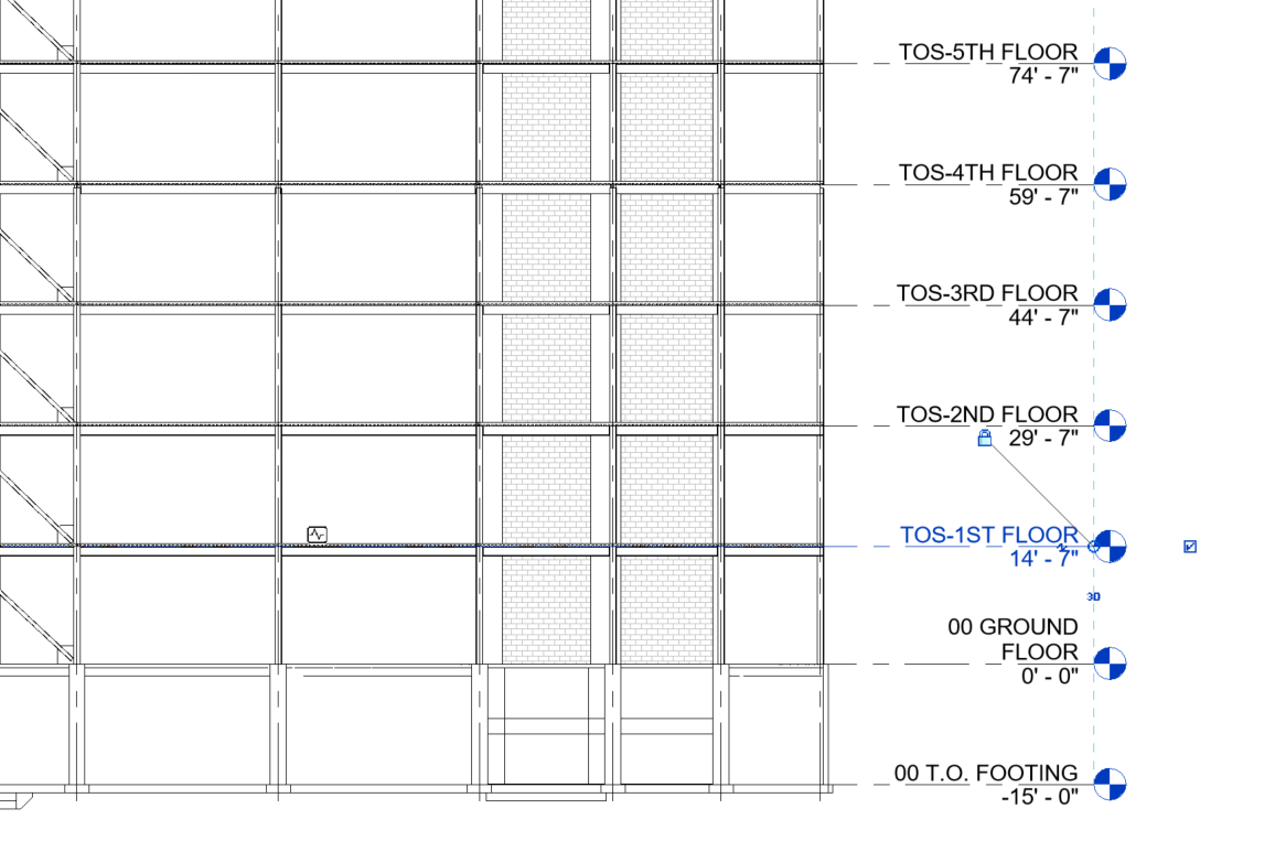Example of architectural element monitoring in Revit