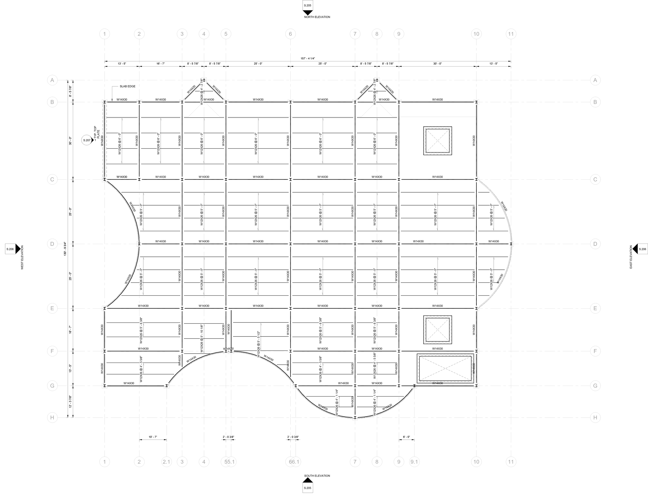 Typical structural floor framing plan