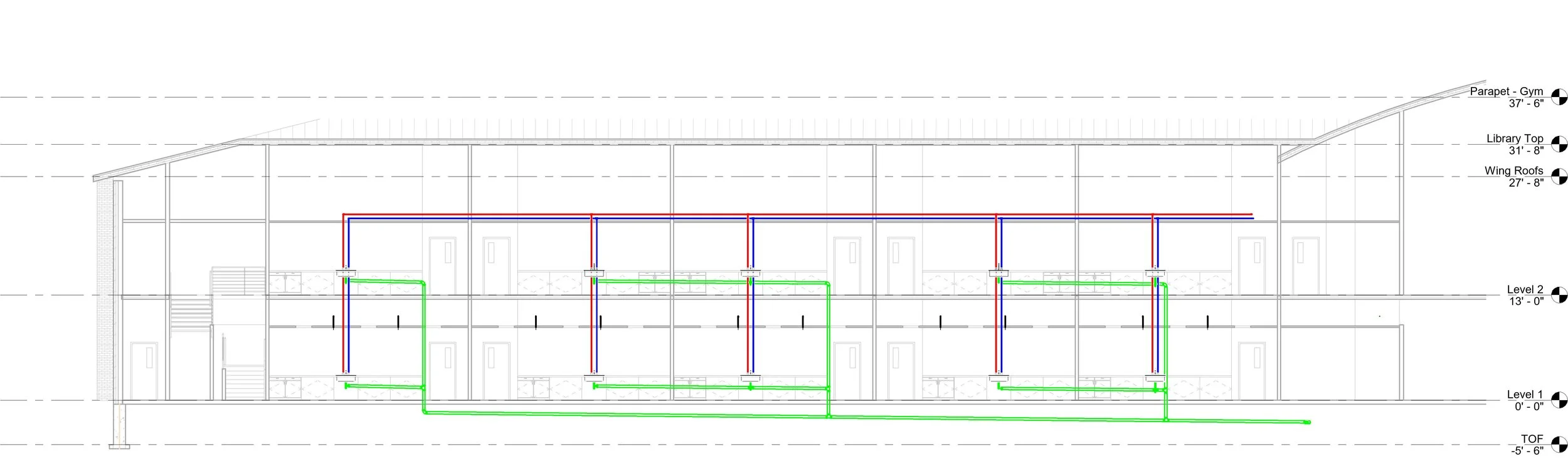 Plumbing system section view
