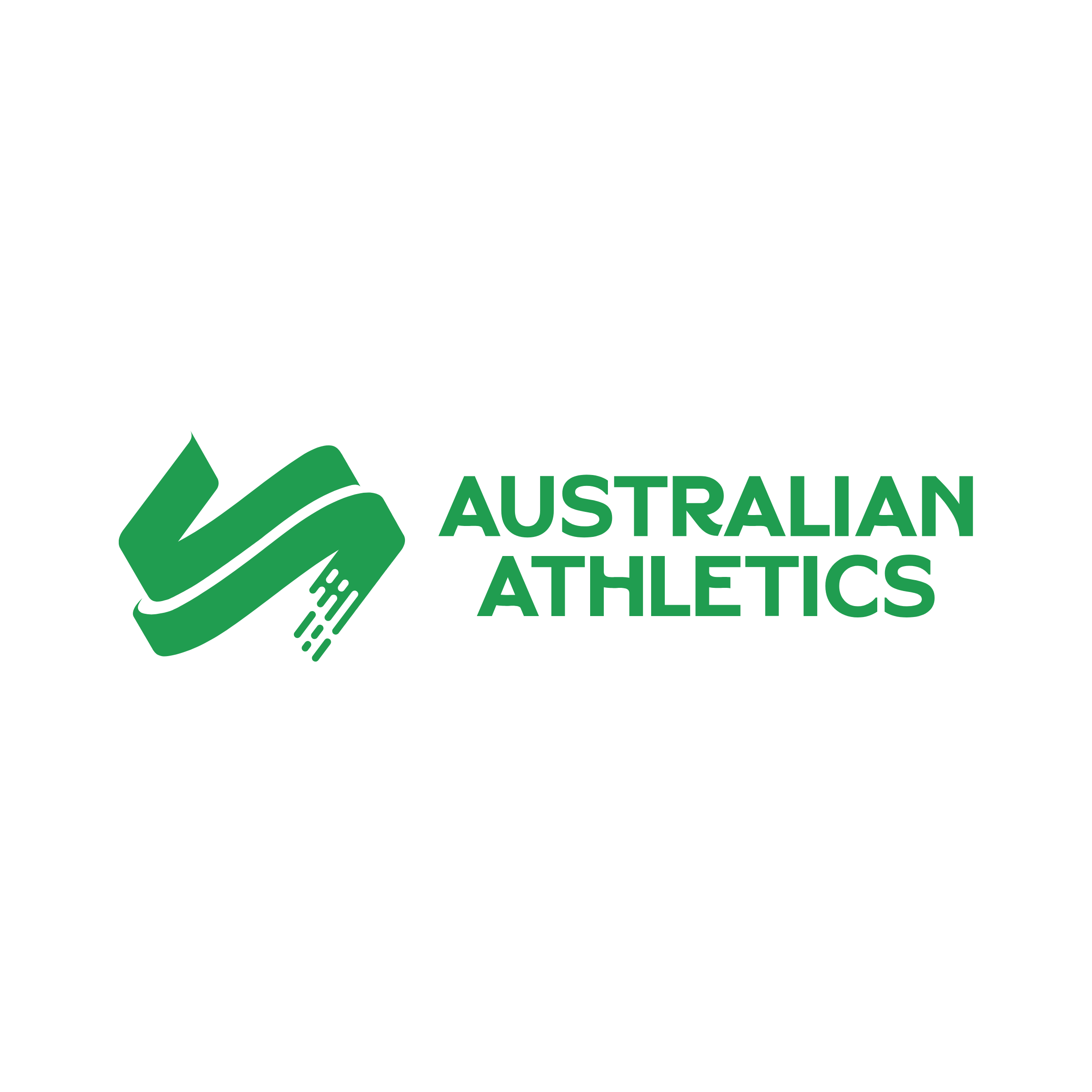 Australian Athletics logo with green stylized icon and text
