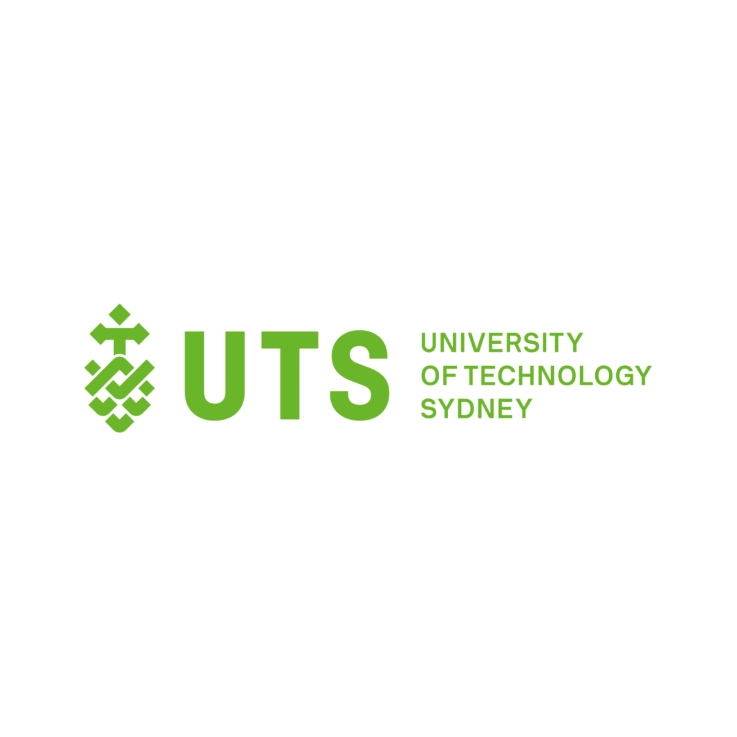Logo of the University of Technology Sydney with green text and icon on a white background.