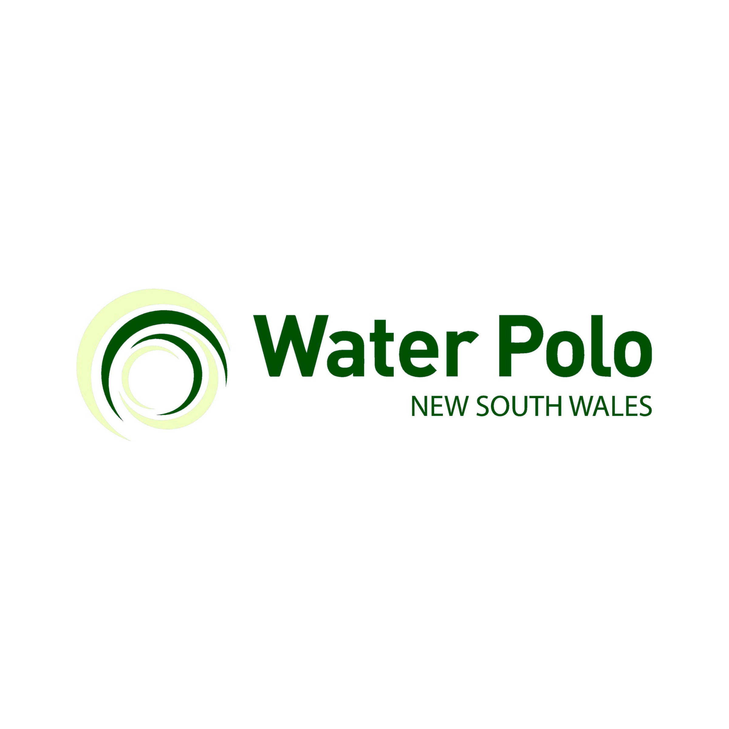 Logo of Water Polo New South Wales featuring a green swirl design and text