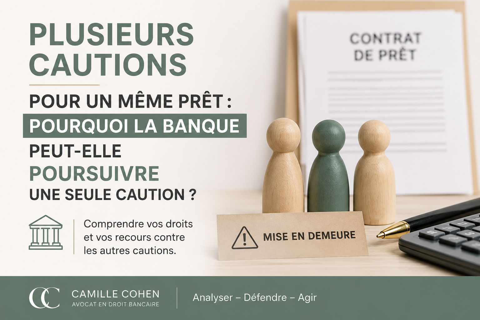 Plusieurs cautions pour le même prêt : pourquoi la banque peut-elle poursuivre une seule caution ?