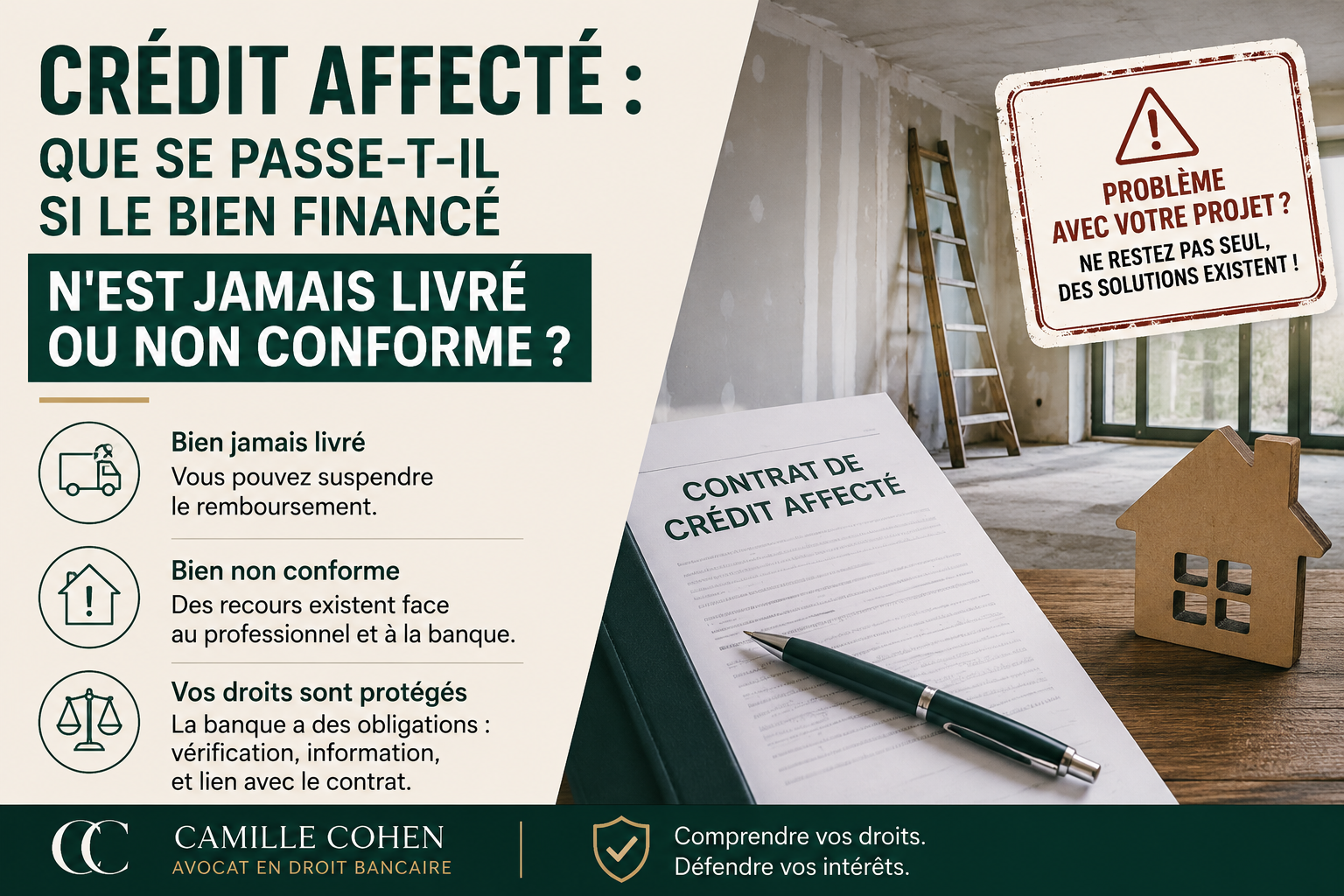 Crédit affecté : que se passe-t-il si le bien financé n'est jamais livré ou non conforme ?