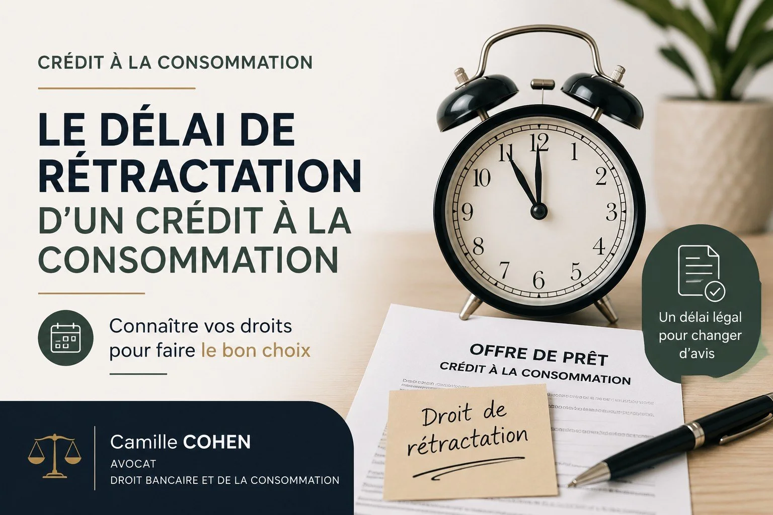 Crédit à la consommation : le délai de rétractation, mode d'emploi