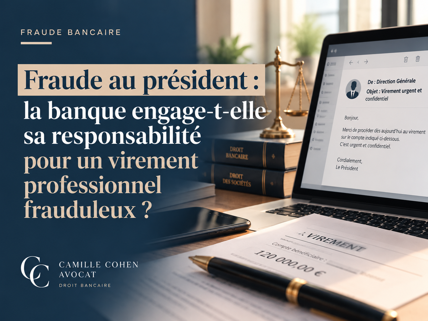 Fraude au président : la banque engage-t-elle sa responsabilité pour un virement professionnel frauduleux ?