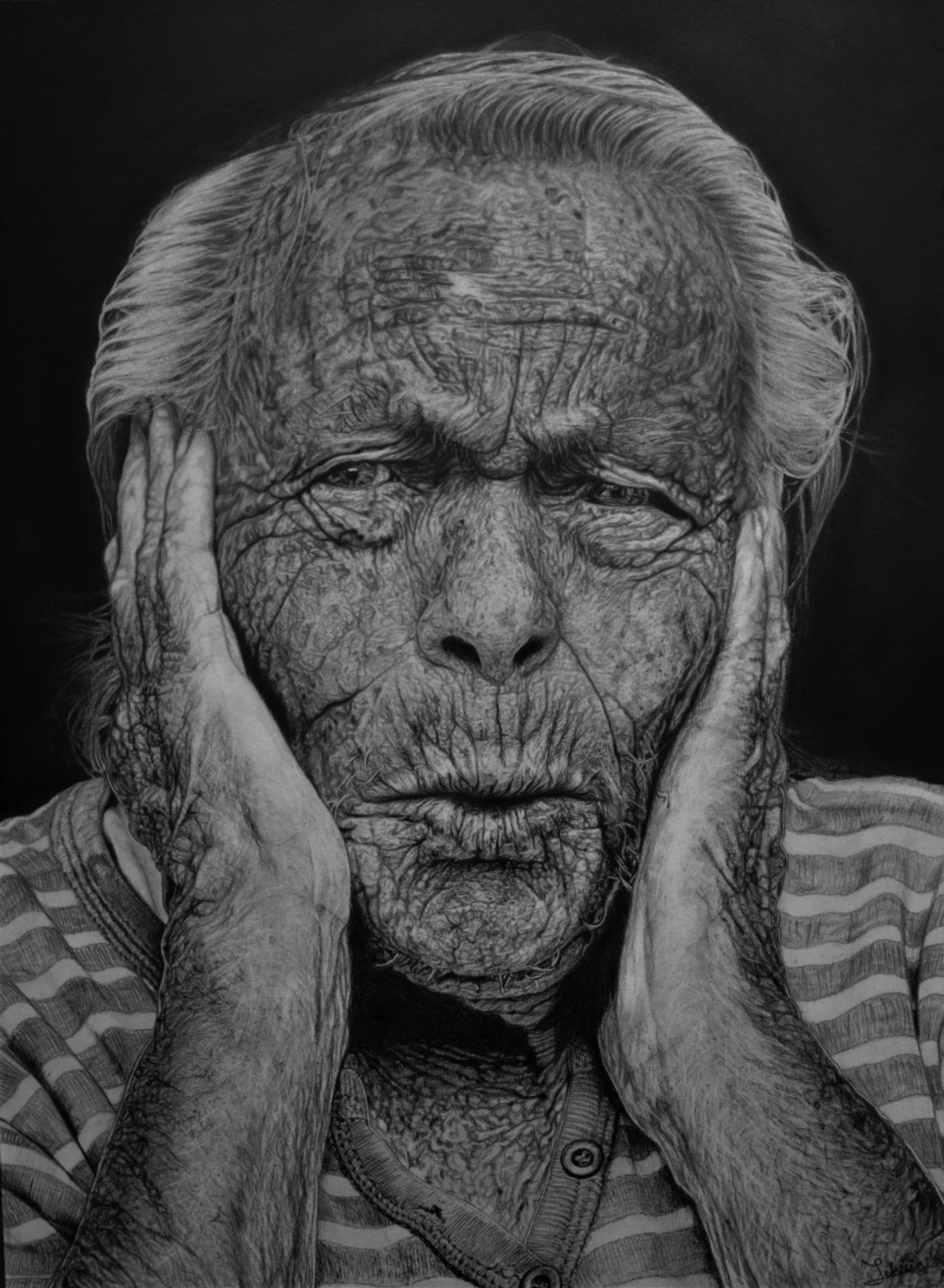 The Old Man, 2022 - Graphite pencil on paper - 38 x 51 cm