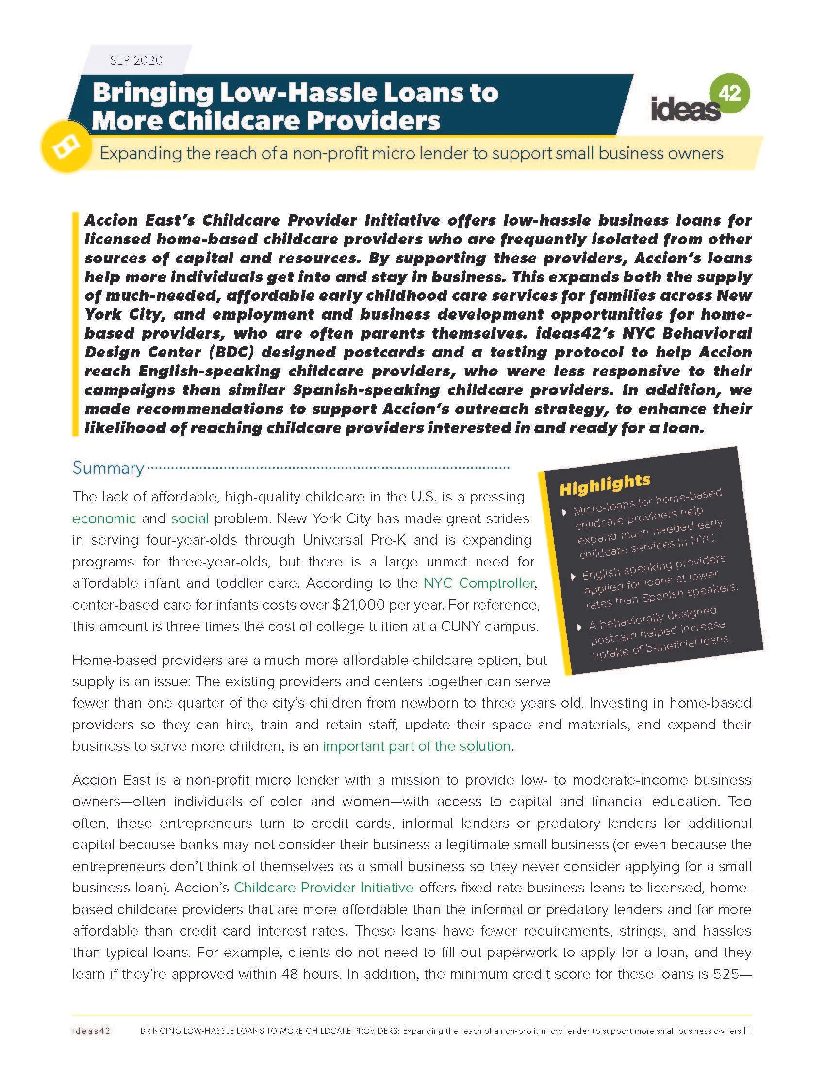 Bringing Low-Hassle Loans to More Childcare Providers