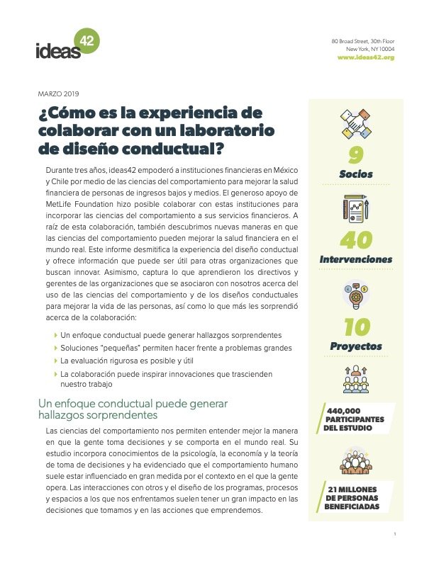 ¿Cómo es la experiencia decolaborar con un laboratoriode diseño conductual?