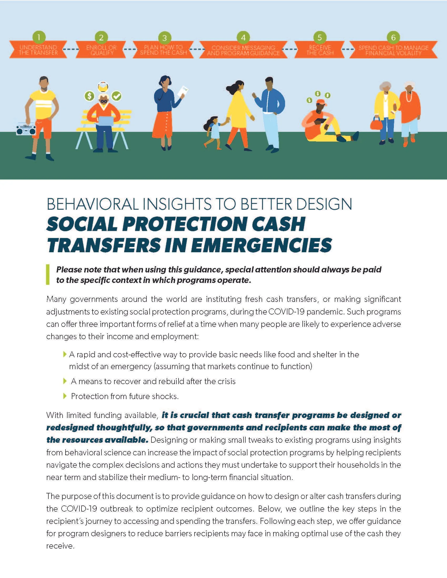 Behavioral Insights to Better Design Social Protection Cash Transfers in Emergencies