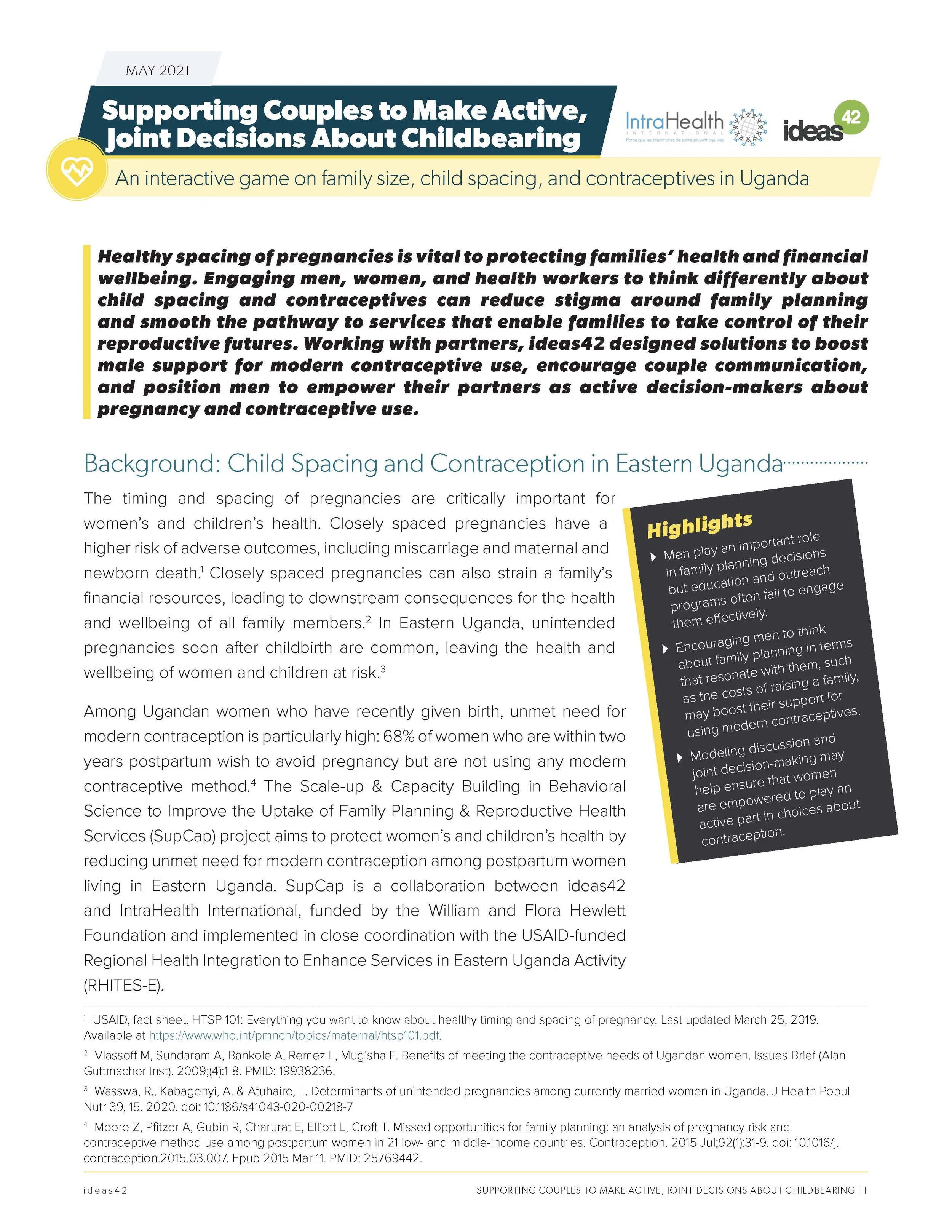 Supporting Couples to Make Active, Joint Decisions About Childbearing