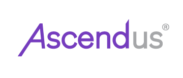 Ascendus logo in purple and gray font
