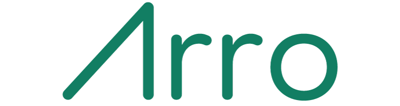The word 'Arro' written in stylized teal font on a black background.