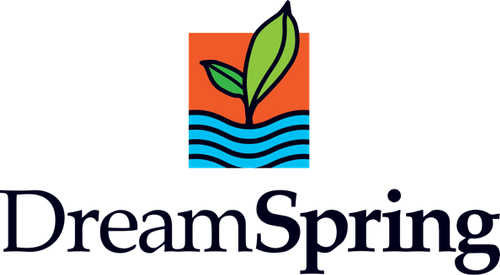 DreamSpring logo with flower petal image