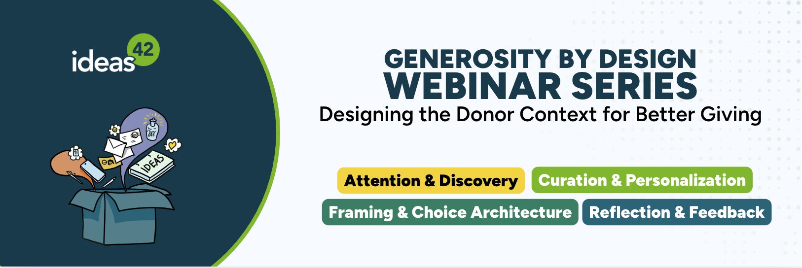 Graphic for the 4-part Generosity by Design webinar series