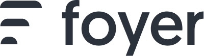 The word 'foyer' with a stylized 'F' logo to the left.
